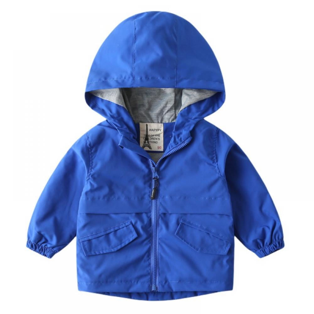Baby Toddler Boys Cartoon Spring Fall Outerwear Windbreaker Zipper Hooded Jackets Coat