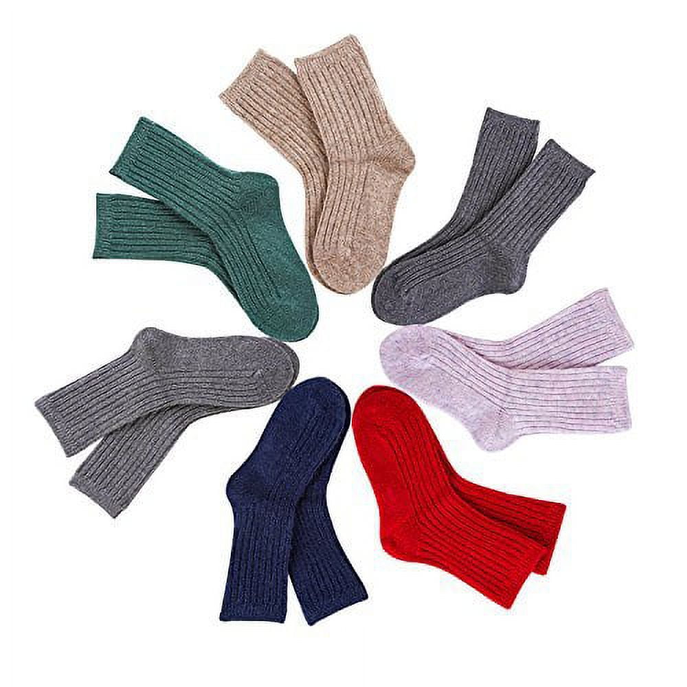 4 Pairs Children's Durable, Stretchable, Thick & Warm Wool Crew Socks. Perfect as Winter Snow Sock and All Seasons FS01 Size 0Y-2Y 4PS Random Girl Color