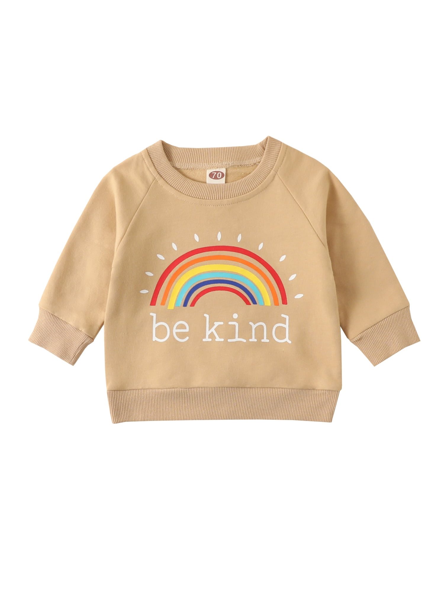 TheFound Autumn Toddler Baby Girls Boys Pullover Sweatshirt Flower/ Rainbow/ Letter Print Long Sleeve Tops Clothes
